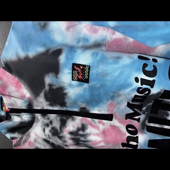 Vintage 90s Tie-Dye Half-Zip Sweatshirt - Mucho Music! by Manitas Small - Picture 4 of 7